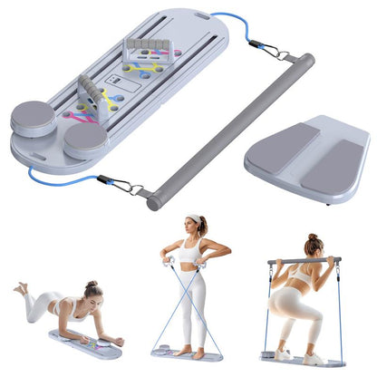 Pilates Board Pilates Reformer Set, Push-Up Board Abs Equipment 15-In-1 Full-Body Workout Exerciser for Home Fitness, Multifunctional Abdominal Exercise Board as Gift for Mom Husband Teens Men